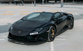 Lamborghini Evo Spyder (Black), 2023 for rent in Ras Al Khaimah