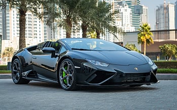 Lamborghini Evo Spyder (Black), 2023 for rent in Sharjah