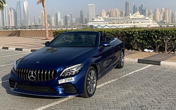 Mercedes C300 cabrio (Синий), 2019 для аренды в Дубай