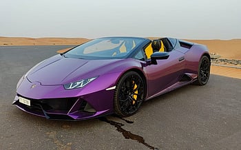 Lamborghini Evo Spyder (Purple), 2021 for rent in Dubai