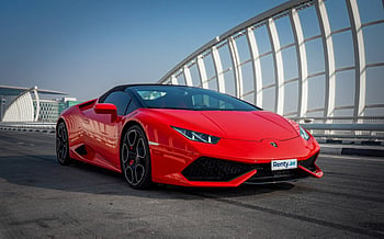 Lamborghini Huracan Spyder (Red), 2018 for rent in Ras Al Khaimah
