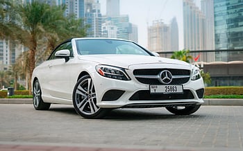 Mercedes C300 cabrio (White), 2021 for rent in Sharjah