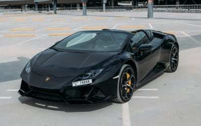 Lamborghini Evo Spyder (Black), 2023 for rent in Sharjah