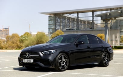 Mercedes C200 (Black), 2022 for rent in Sharjah