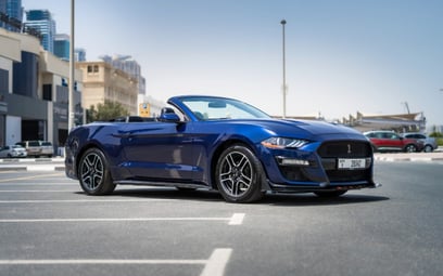 Ford Mustang cabrio (Dark Blue), 2020 for rent in Ras Al Khaimah