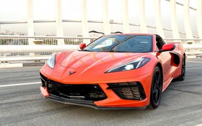 Chevrolet Corvette Spyder (Orange), 2020 for rent in Dubai