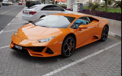 Lamborghini Huracan Evo (Orange), 2019 for rent in Dubai