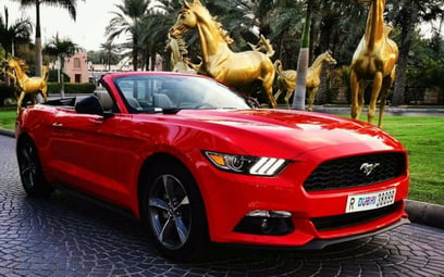 Ford Mustang Convertible (Red), 2018 for rent in Dubai