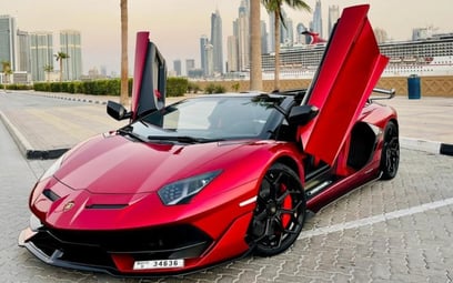 Lamborghini Aventador SVJ Spyder (Red), 2021 for rent in Dubai