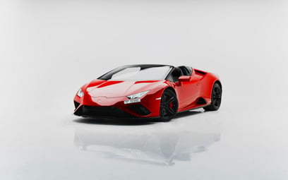 Lamborghini Huracan Evo Akropovic (Red), 2021 for rent in Ras Al Khaimah