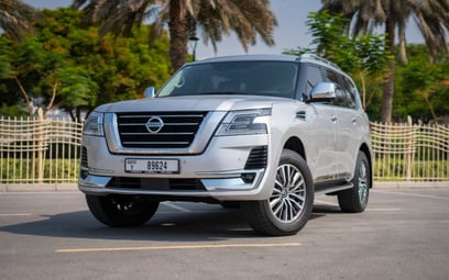 Nissan Patrol Platinum V6 (Silver Grey), 2021 for rent in Ras Al Khaimah