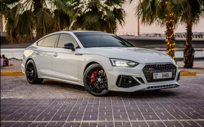 2021 Audi A5 with RS5 Bodykit (White), 2021 for rent in Dubai