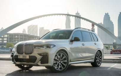 BMW X7 M50i (White), 2021 for rent in Sharjah