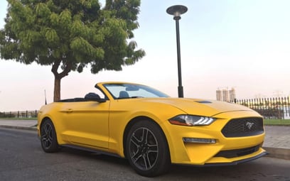 Ford Mustang cabrio (Yellow), 2018 for rent in Dubai