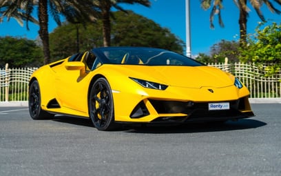 Lamborghini Evo Spyder (Yellow), 2021 for rent in Ras Al Khaimah