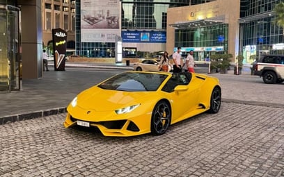 Lamborghini Evo Spyder (Yellow), 2022 for rent in Dubai