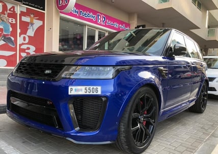 Range Rover Sport SVR (Синий), 2019 для аренды в Дубай