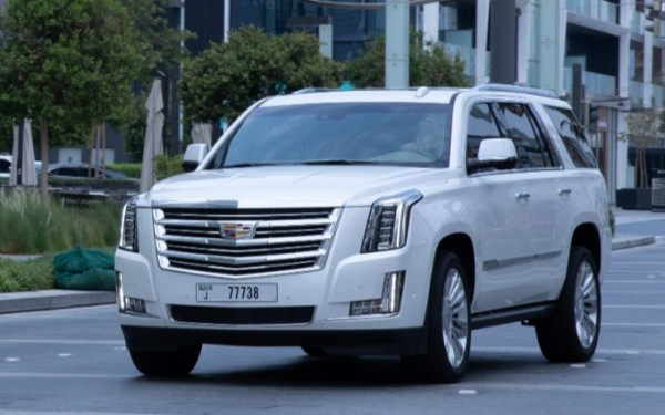 Cadillac Escalade Platinum (White), 2019 for rent in Dubai